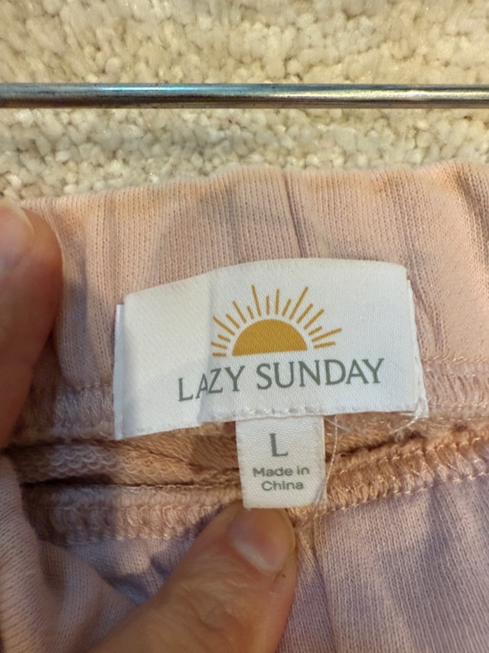 Lazy Sunday Women's Light Pink Elastic-Waist Athletic Shorts